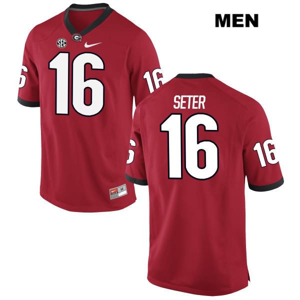 Georgia Bulldogs Men's John Seter #16 NCAA Authentic Red Nike Stitched College Football Jersey MSJ4556IJ